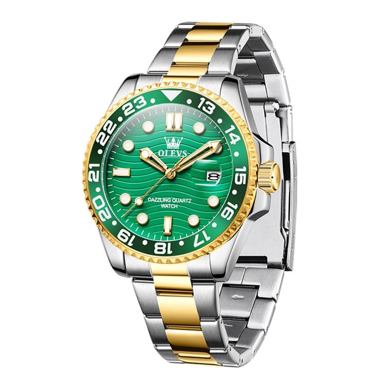 OLEVS 3610 Men Steel Strap Luminous Waterproof Quartz Watch