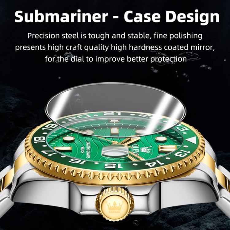 OLEVS 3610 Men Steel Strap Luminous Waterproof Quartz Watch