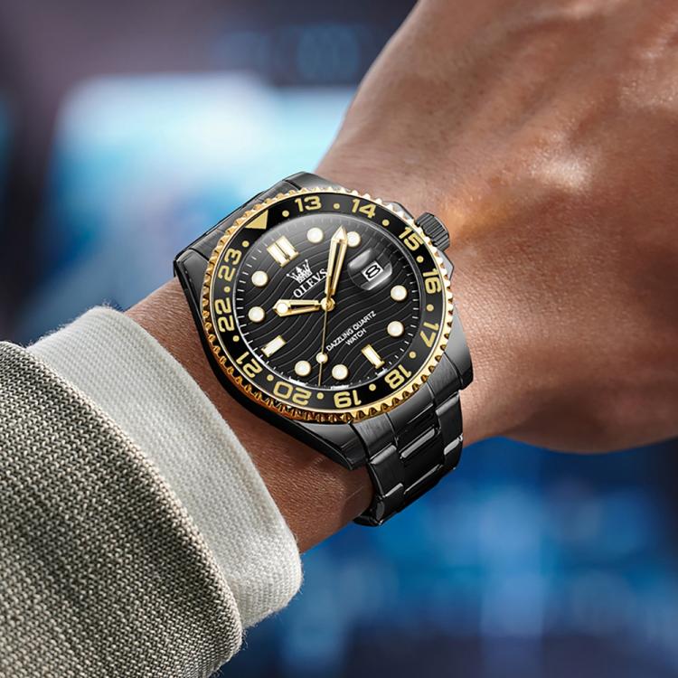 OLEVS 3610 Men Steel Strap Luminous Waterproof Quartz Watch