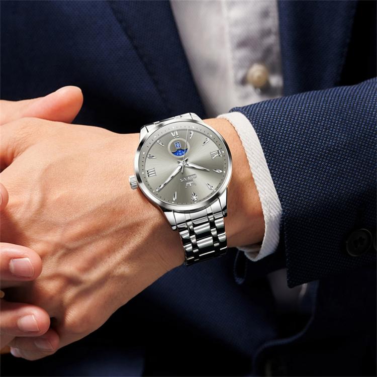 OLEVS 3646 Men Multifunctional Moon Phase Stone Waterproof Quartz Watch