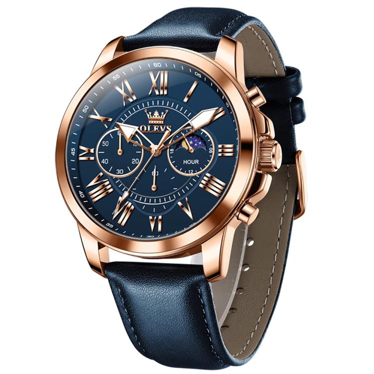 OLEVS 3632 Men Multifunctional Large Dial Luminous Waterproof Quartz Watch