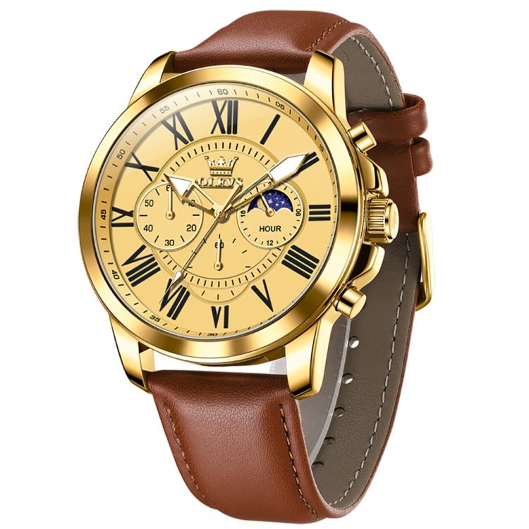 OLEVS 3632 Men Multifunctional Large Dial Luminous Waterproof Quartz Watch
