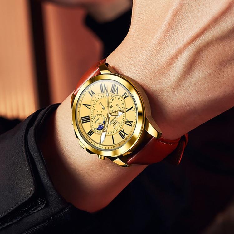 OLEVS 3632 Men Multifunctional Large Dial Luminous Waterproof Quartz Watch