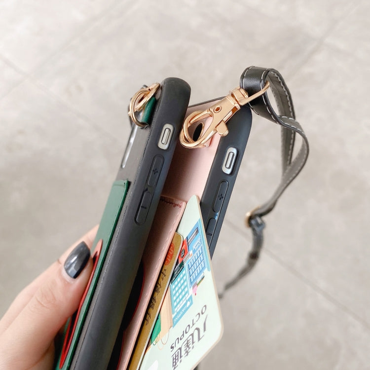 For iPhone 11 Pro For iPhone 11 Heart Pattern PU + TPU + PC Case with Card Slot & Shoulder Strap