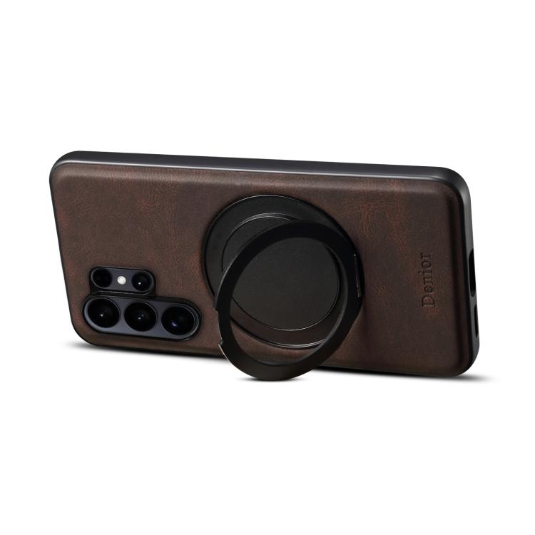 For Samsung Galaxy S25 Ultra 5G Denior A14 Skin Feel Rotating Holder MagSafe Phone Case
