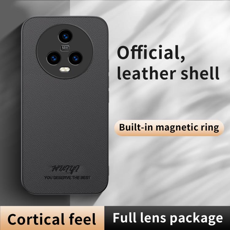 For Honor Magic5 HUIYI Leather Magnetic Phone Case