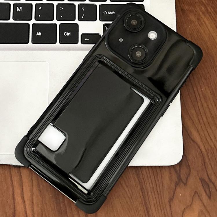 For iPhone 15 Plus Macaron Color Side Card Slot TPU Phone Case