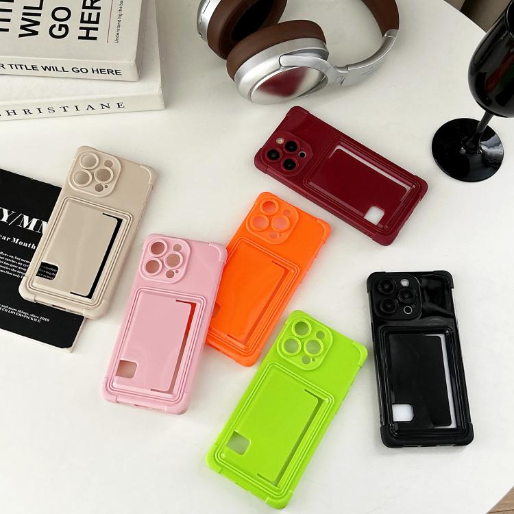 For iPhone 13 Pro Max Macaron Color Side Card Slot TPU Phone Case