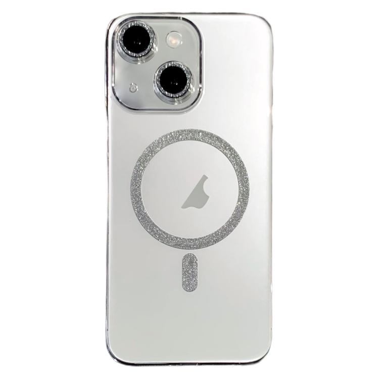 For iPhone 15 Glitter Magnetic Ring Transparent MagSafe Phone Case - Transparent