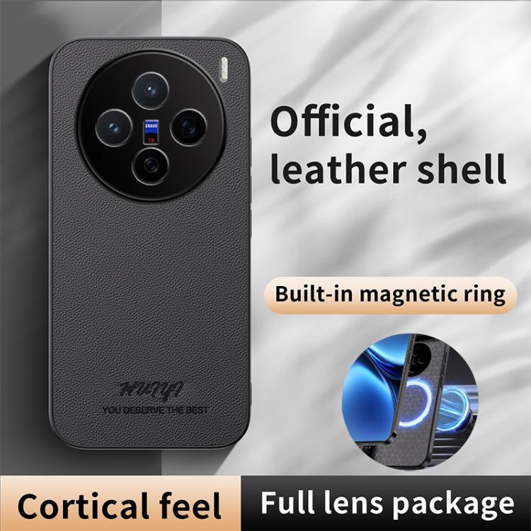 For vivo X200 HUIYI Leather Magnetic Phone Case