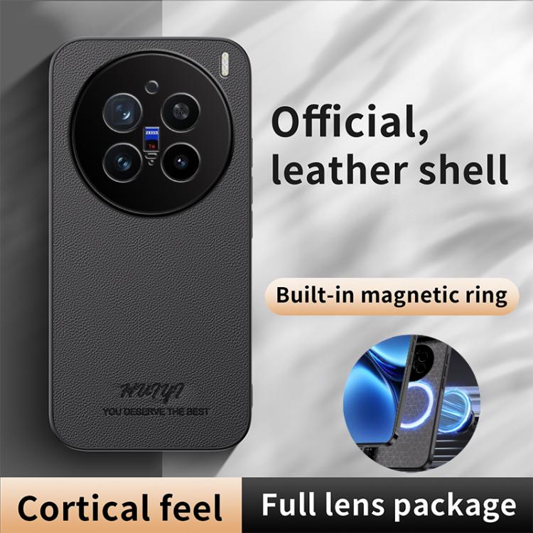 For vivo X200 Pro HUIYI Leather Magnetic Phone Case