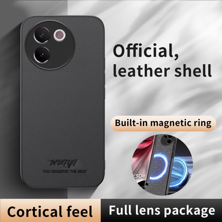 For vivo V30e HUIYI Leather Magnetic Phone Case