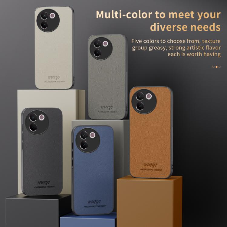 For vivo V30e HUIYI Leather Magnetic Phone Case
