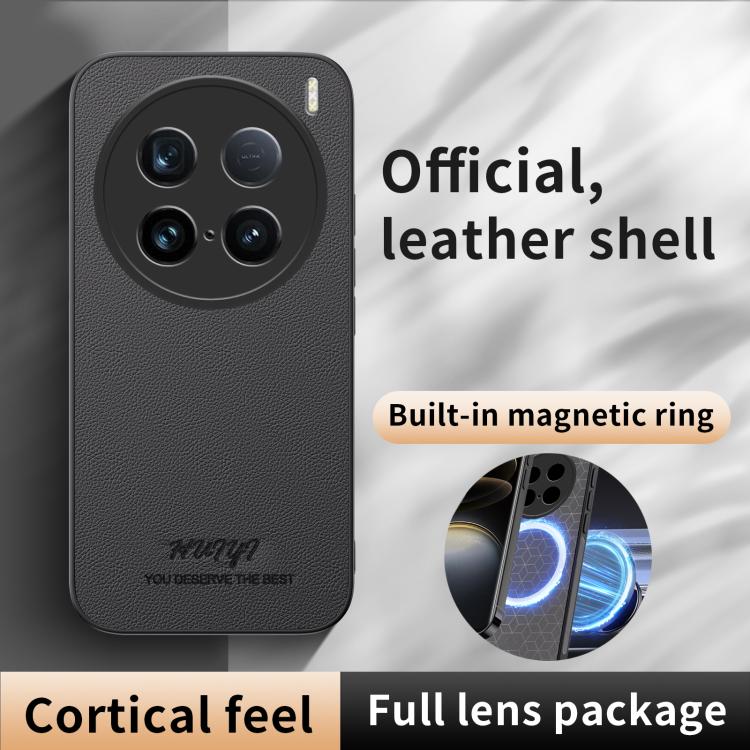 For vivo X100 Ultra HUIYI Leather Magnetic Phone Case