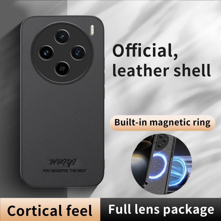For vivo X100s HUIYI Leather Magnetic Phone Case