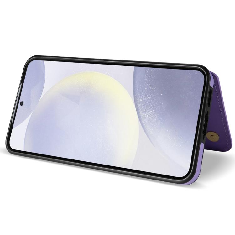 For Samsung Galaxy S23+ 5G Rhombic Dual Buckle Card Slots Phone Case with Lanyard
