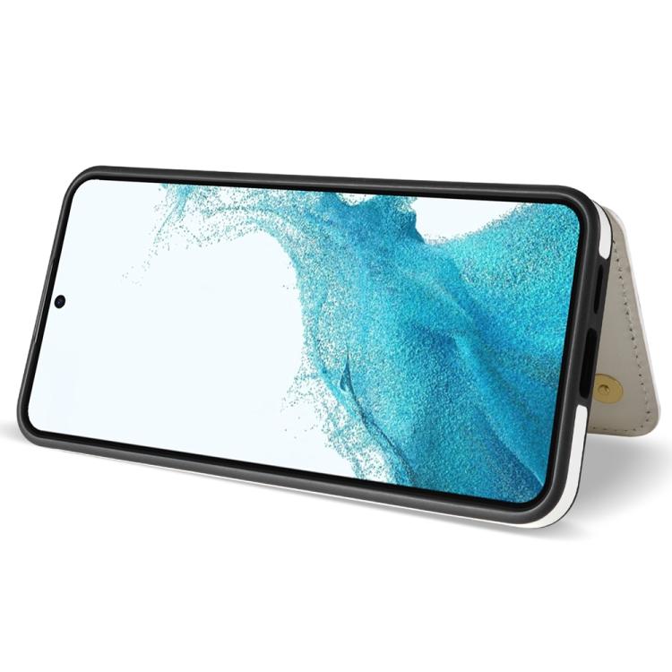 For Samsung Galaxy S21+ 5G Rhombic Dual Buckle Card Slots Phone Case with Lanyard