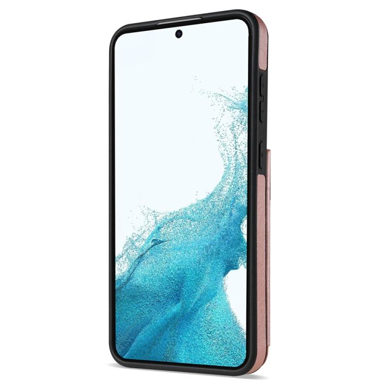 For Samsung Galaxy S21+ 5G Rhombic Dual Buckle Card Slots Phone Case with Lanyard