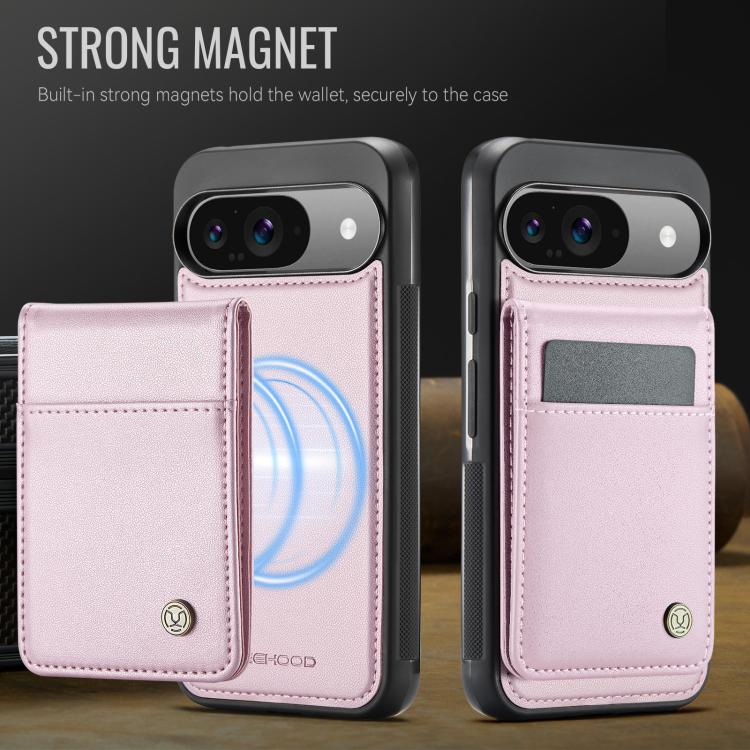 For Google Pixel 9 / 9 Pro JEEHOOD J06 British Style RFID MagSafe Card Bag PU Phone Case