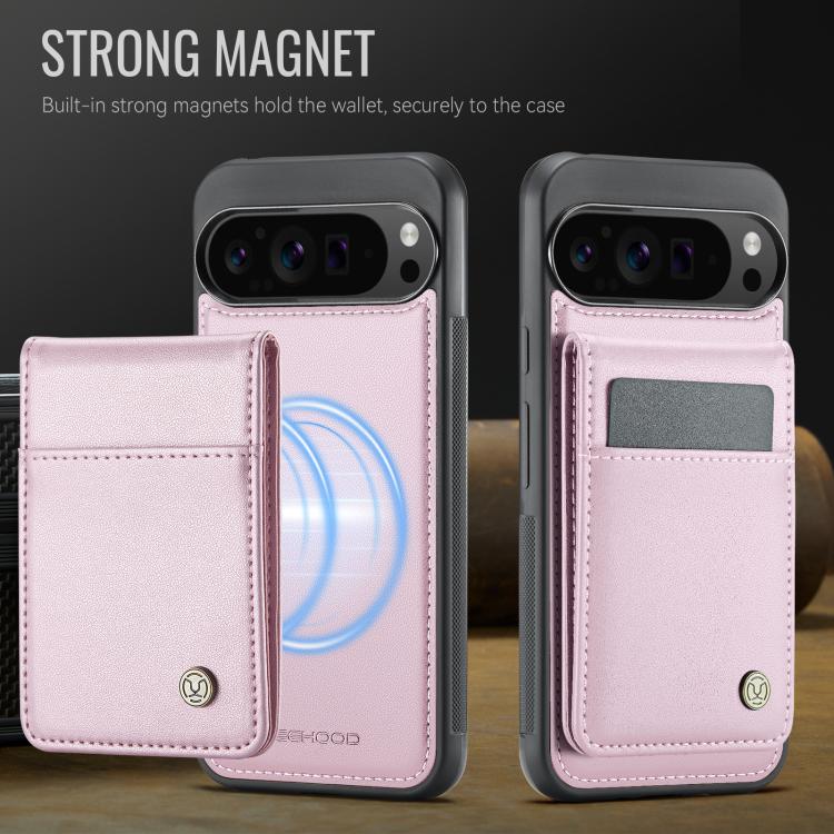 For Google Pixel 9 Pro XL JEEHOOD J06 British Style RFID MagSafe Card Bag PU Phone Case