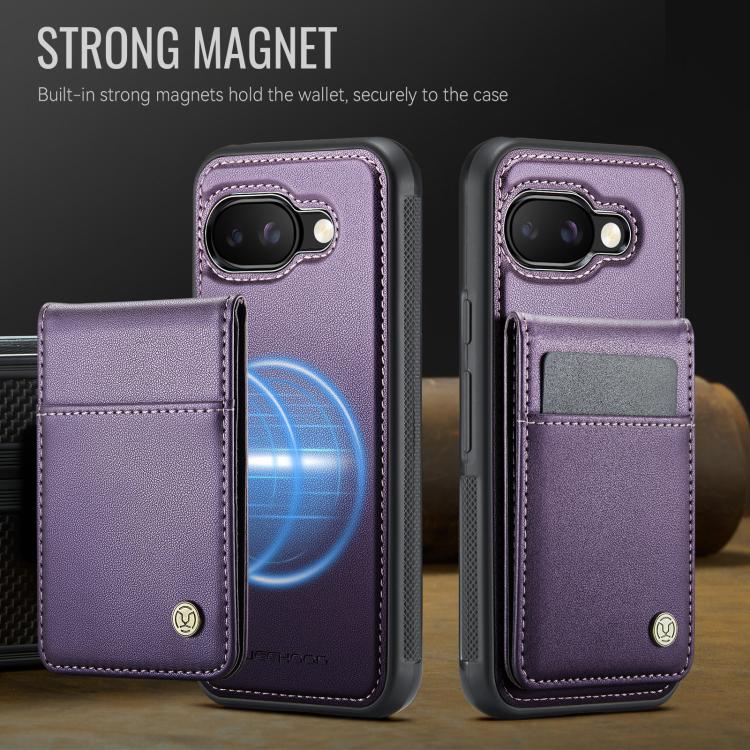 For Google Pixel 9a JEEHOOD J06 British Style RFID MagSafe Card Bag PU Phone Case