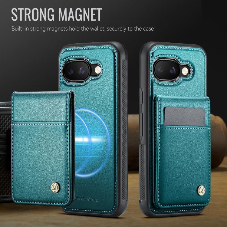For Google Pixel 9a JEEHOOD J06 British Style RFID MagSafe Card Bag PU Phone Case