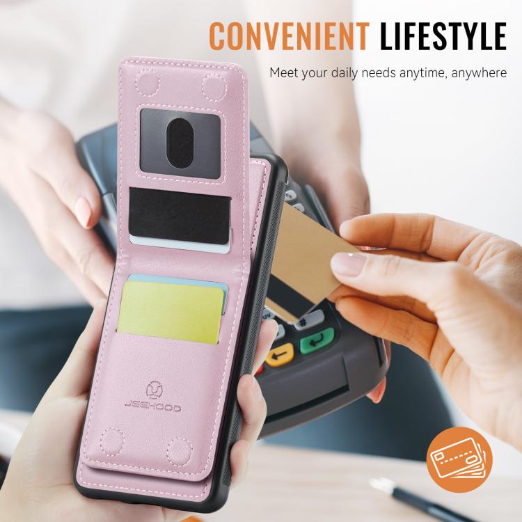 For Google Pixel 9a JEEHOOD J06 British Style RFID MagSafe Card Bag PU Phone Case