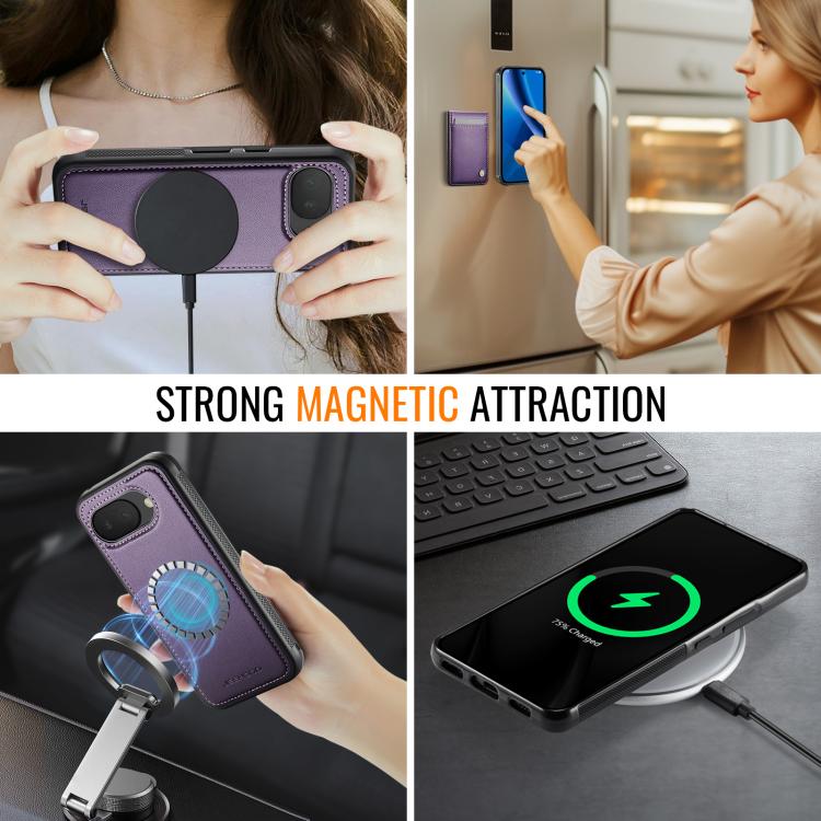 For Google Pixel 10a JEEHOOD J06 British Style RFID MagSafe Card Bag PU Phone Case