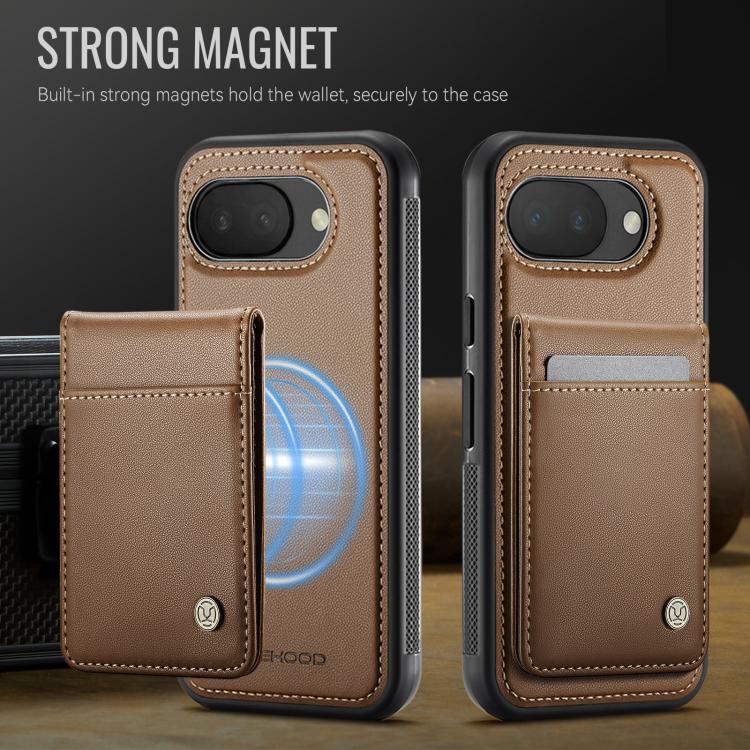 For Google Pixel 10a JEEHOOD J06 British Style RFID MagSafe Card Bag PU Phone Case