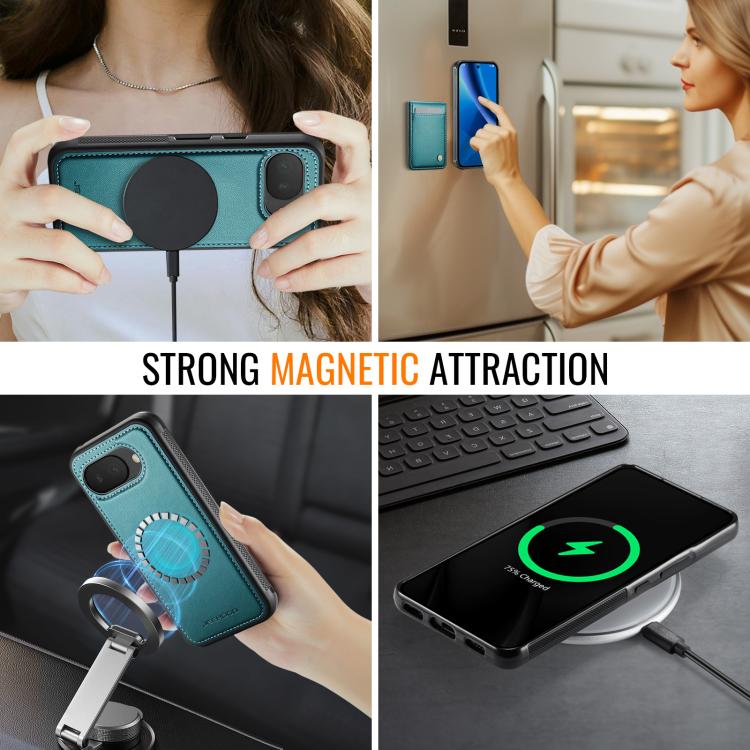 For Google Pixel 10a JEEHOOD J06 British Style RFID MagSafe Card Bag PU Phone Case
