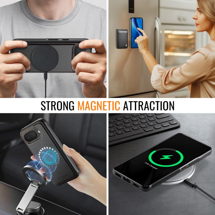 For Google Pixel 10a JEEHOOD J06 British Style RFID MagSafe Card Bag PU Phone Case