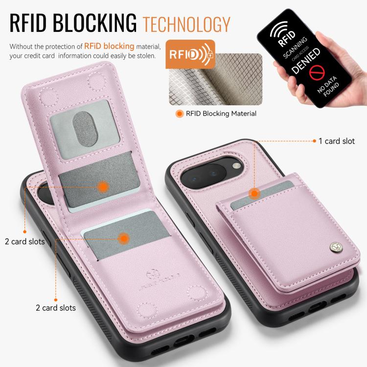 For Google Pixel 10a JEEHOOD J06 British Style RFID MagSafe Card Bag PU Phone Case