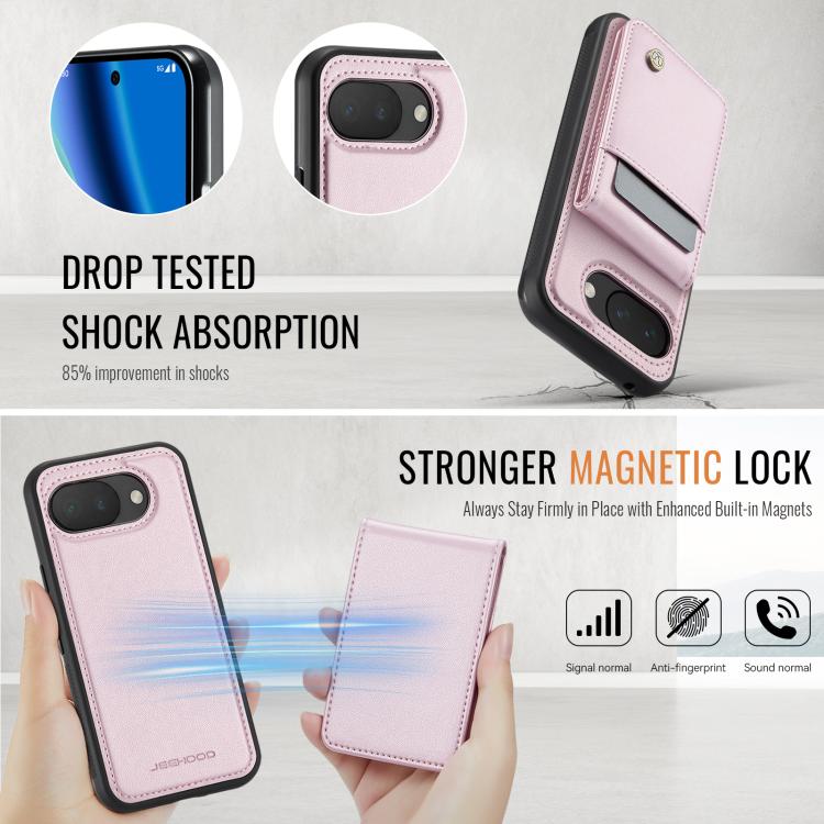 For Google Pixel 10a JEEHOOD J06 British Style RFID MagSafe Card Bag PU Phone Case