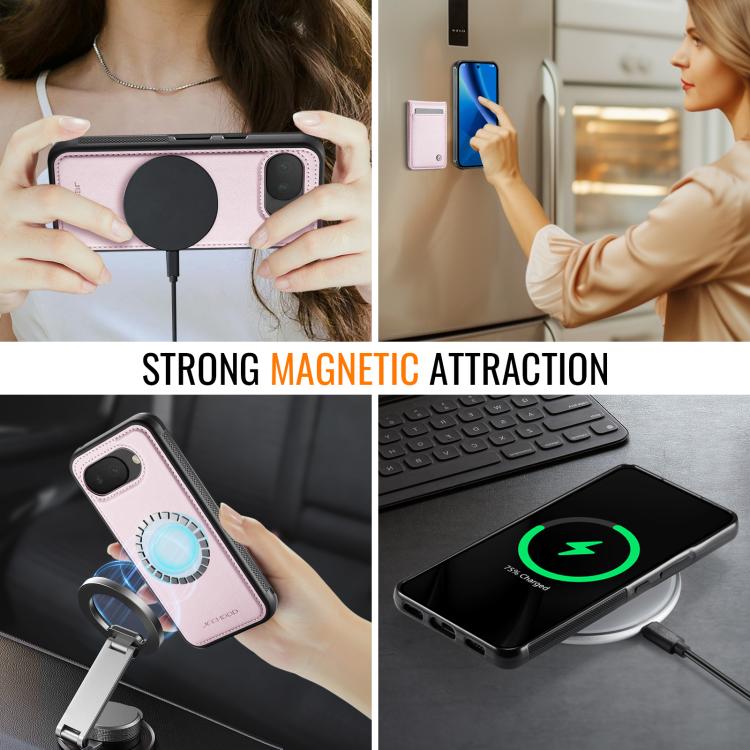 For Google Pixel 10a JEEHOOD J06 British Style RFID MagSafe Card Bag PU Phone Case
