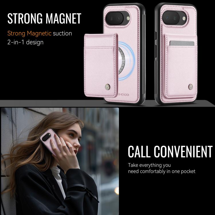 For Google Pixel 10a JEEHOOD J06 British Style RFID MagSafe Card Bag PU Phone Case