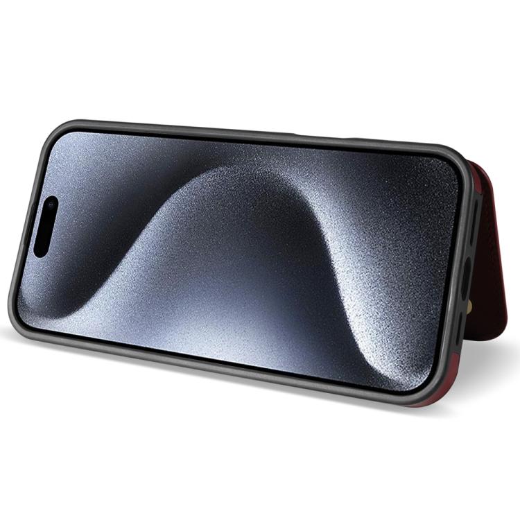 For iPhone 14 Plus Rhombic Dual Buckle Card Slots Phone Case with Lanyard