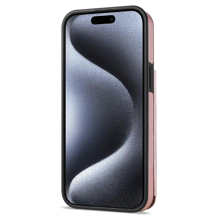 For iPhone 14 Plus Rhombic Dual Buckle Card Slots Phone Case with Lanyard
