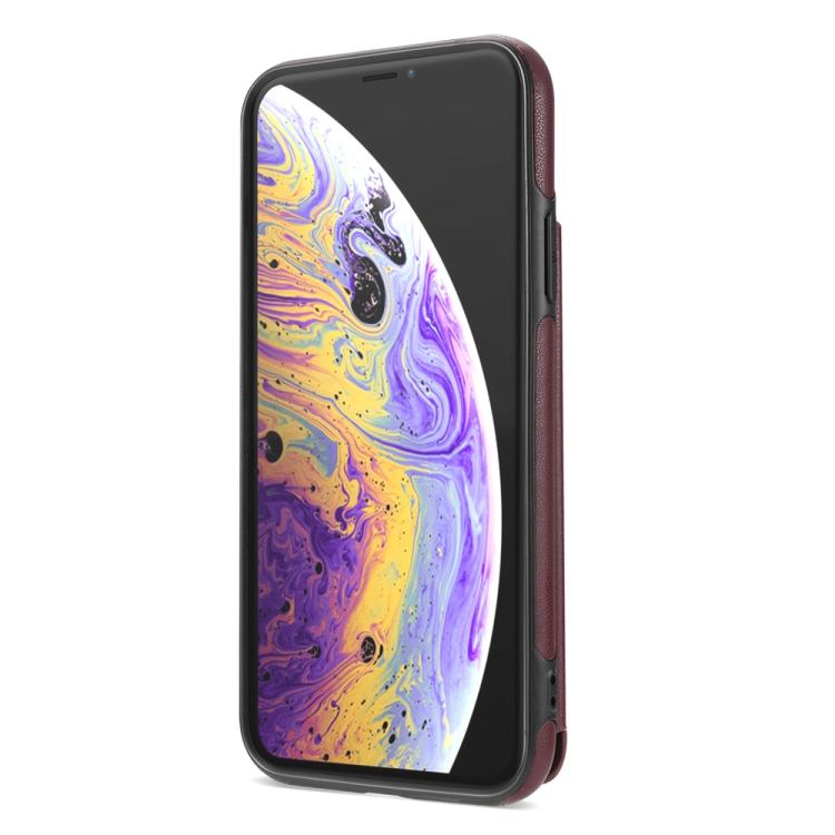 For iPhone X / XS Rhombic Dual Buckle Card Slots Phone Case with Lanyard