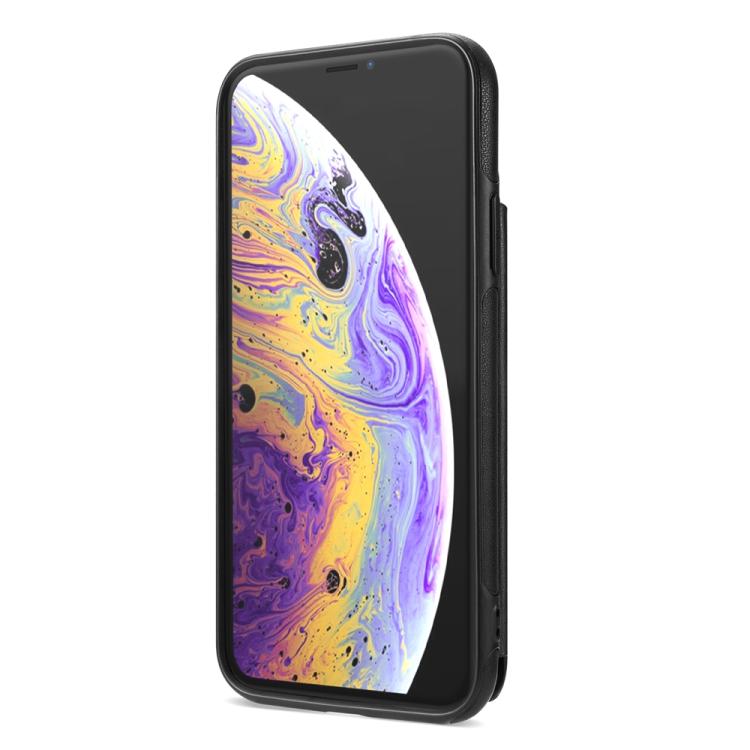 For iPhone XS Max Rhombic Dual Buckle Card Slots Phone Case with Lanyard
