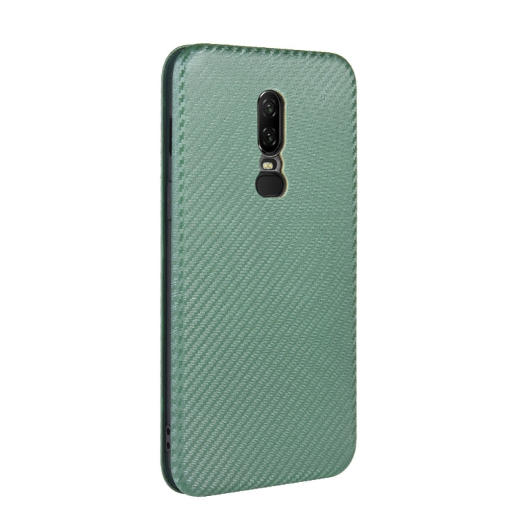 For OnePlus 6 Carbon Fiber Texture Horizontal Flip TPU + PC + PU Leather Case with Card Slot