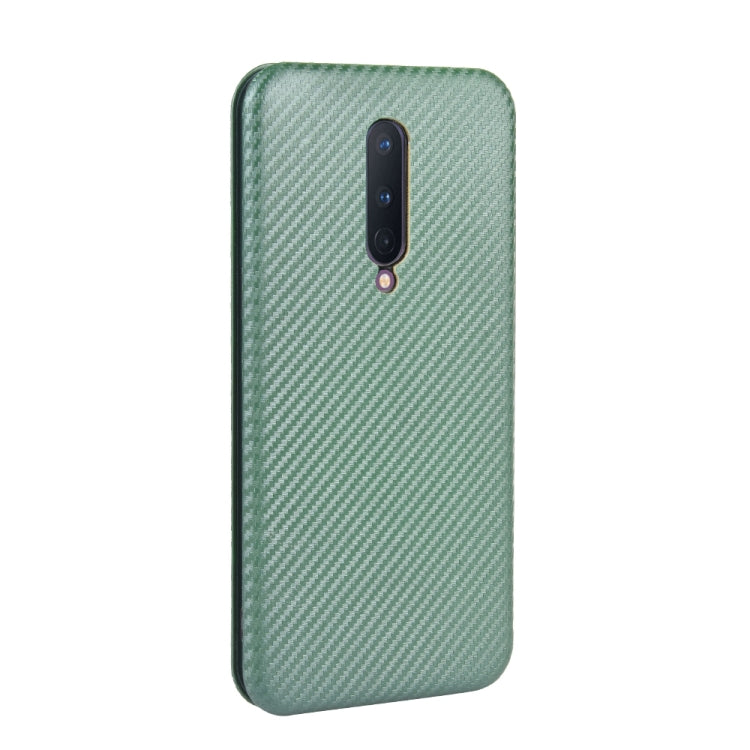 For OnePlus 8 Carbon Fiber Texture Horizontal Flip TPU + PC + PU Leather Case with Card Slot