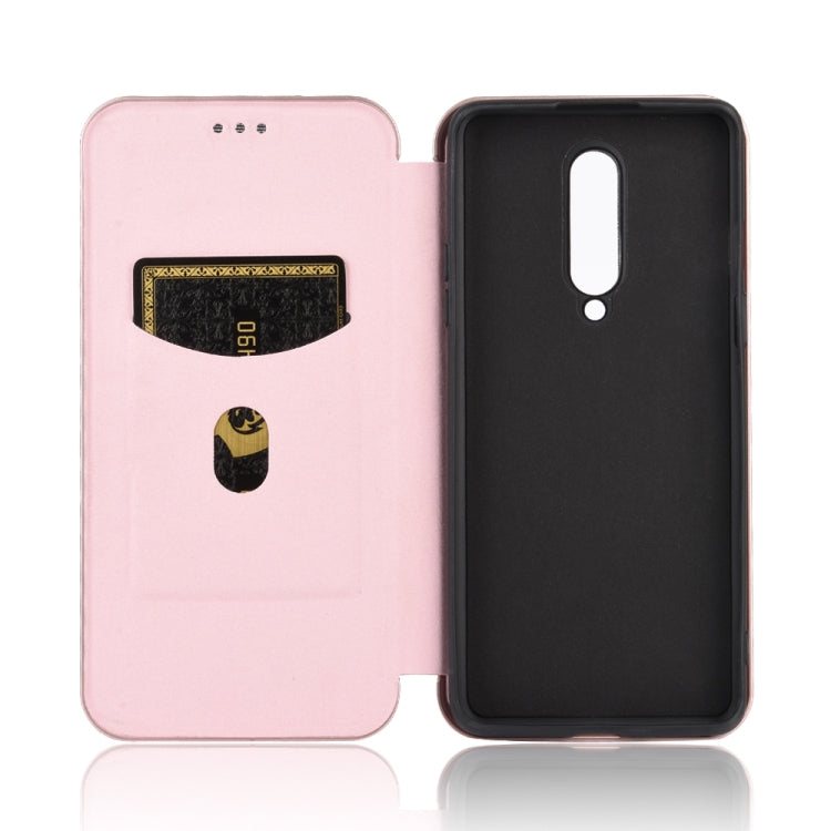 For OnePlus 8 Carbon Fiber Texture Horizontal Flip TPU + PC + PU Leather Case with Card Slot