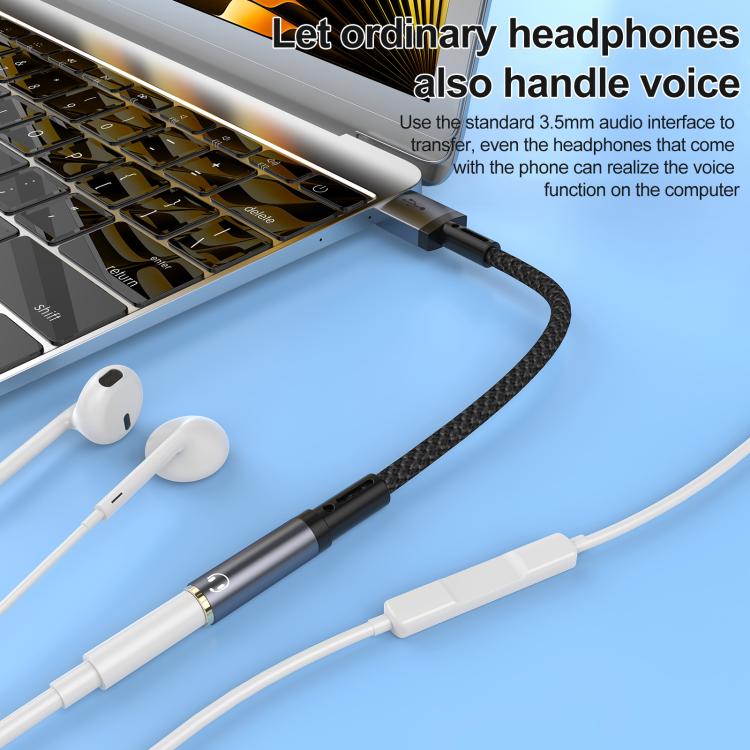 USB Male to 3.5mm Female Audio Adapter - Grey