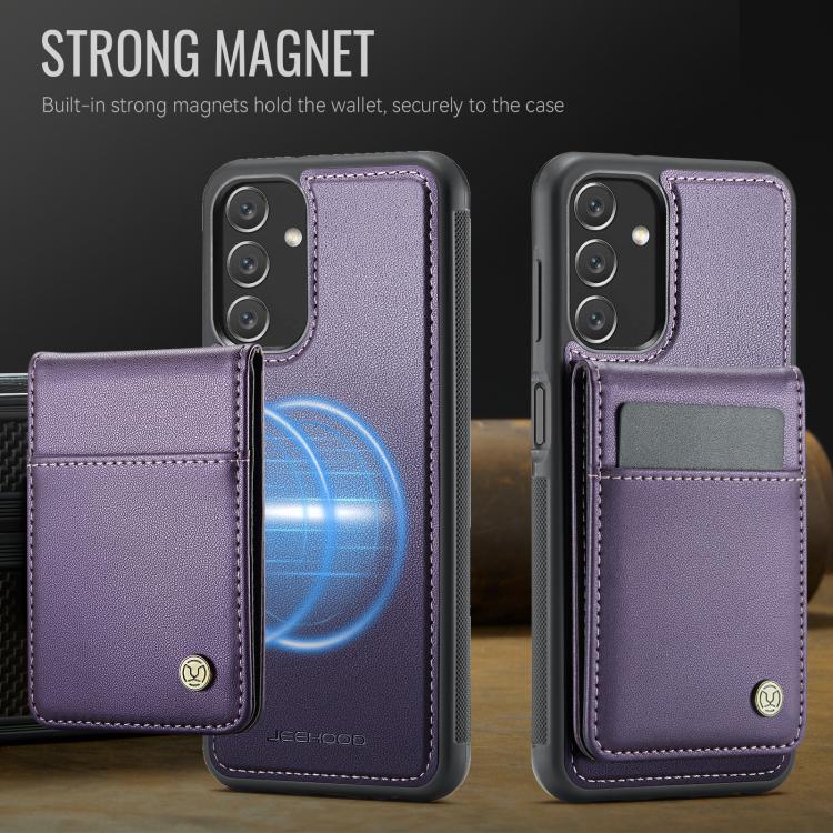 For Samsung Galaxy A13 5G JEEHOOD J06 British Style RFID MagSafe Card Bag PU Phone Case
