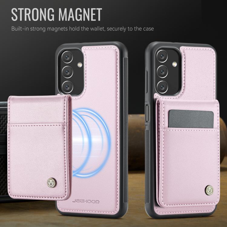 For Samsung Galaxy A13 5G JEEHOOD J06 British Style RFID MagSafe Card Bag PU Phone Case