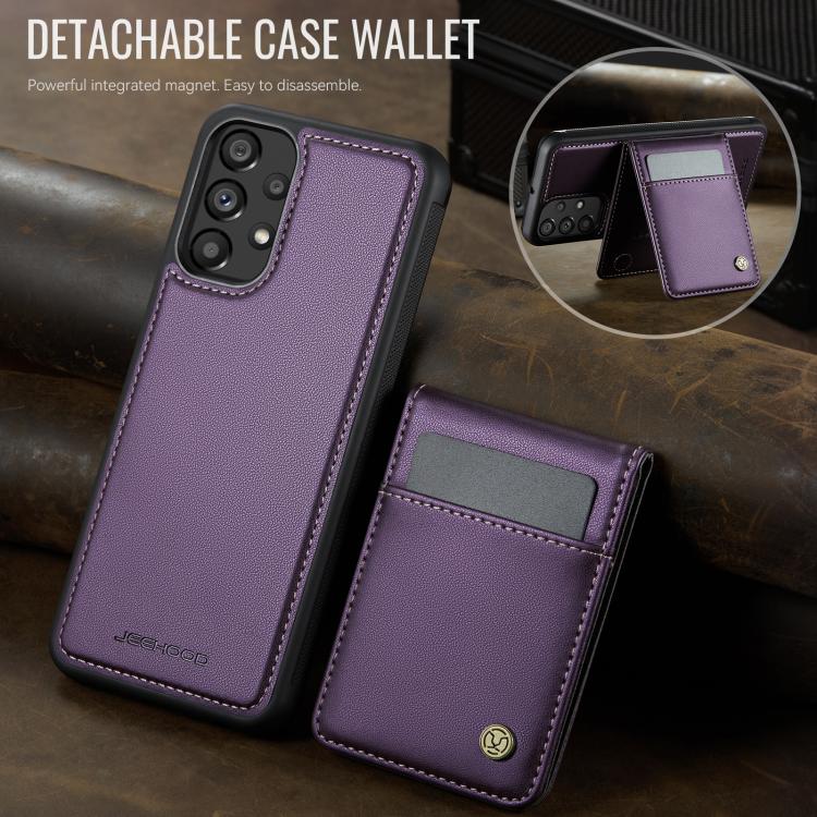For Samsung Galaxy A23 4G / 5G JEEHOOD J06 British Style RFID MagSafe Card Bag PU Phone Case