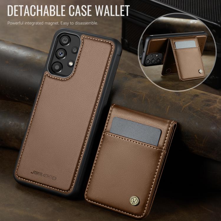 For Samsung Galaxy A23 4G / 5G JEEHOOD J06 British Style RFID MagSafe Card Bag PU Phone Case