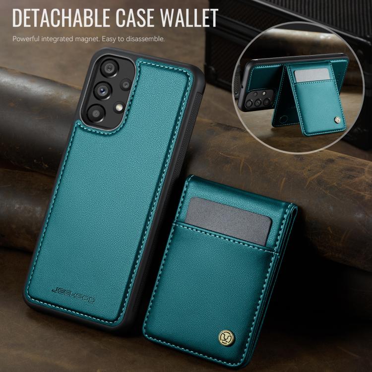 For Samsung Galaxy A23 4G / 5G JEEHOOD J06 British Style RFID MagSafe Card Bag PU Phone Case