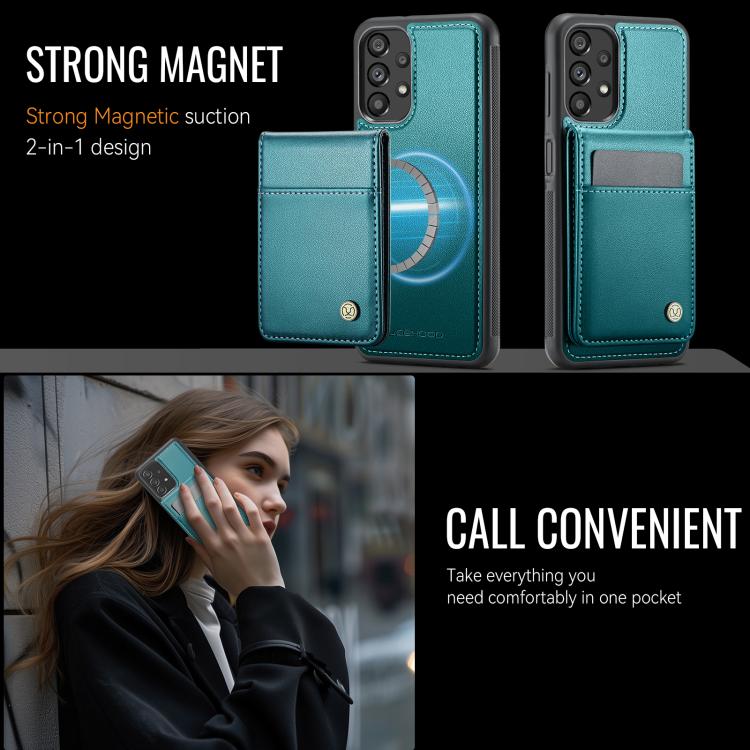 For Samsung Galaxy A23 4G / 5G JEEHOOD J06 British Style RFID MagSafe Card Bag PU Phone Case