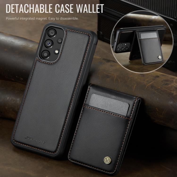 For Samsung Galaxy A23 4G / 5G JEEHOOD J06 British Style RFID MagSafe Card Bag PU Phone Case